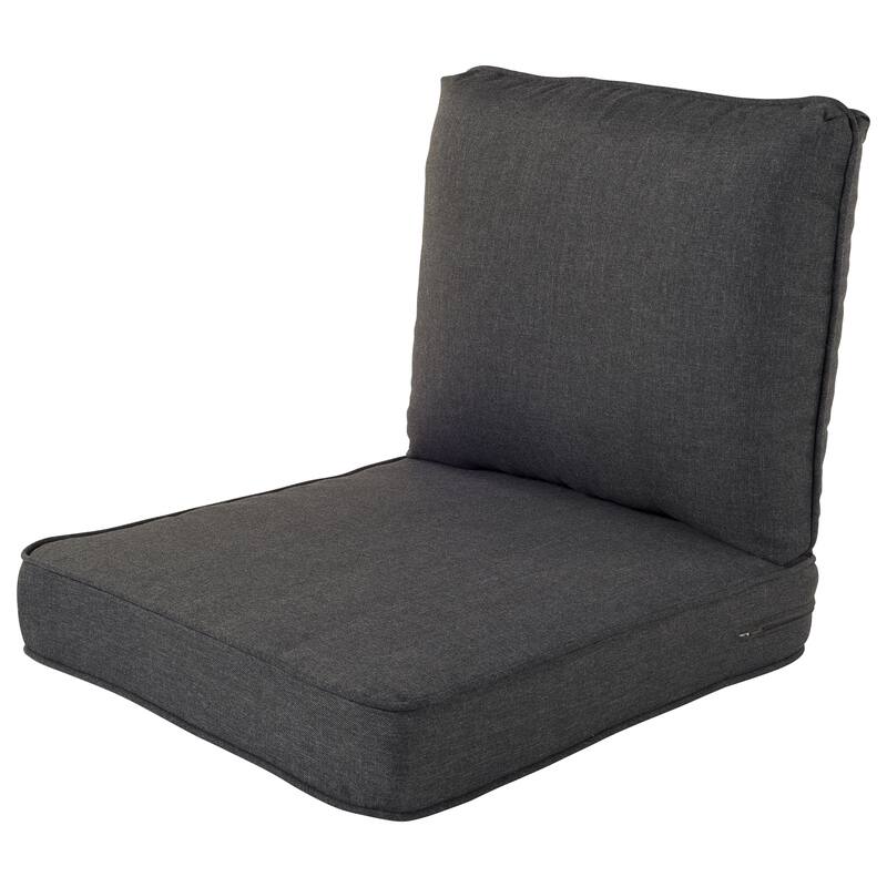 Haven Way Universal Outdoor Deep Seat Lounge Chair Cushion Set - 23x26 - Charcoal