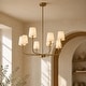 preview thumbnail 13 of 19, Mid-Century Modern Gold 6/8-Light French Chandelier Fabric Pendant Lights for Dining Room 8-Light