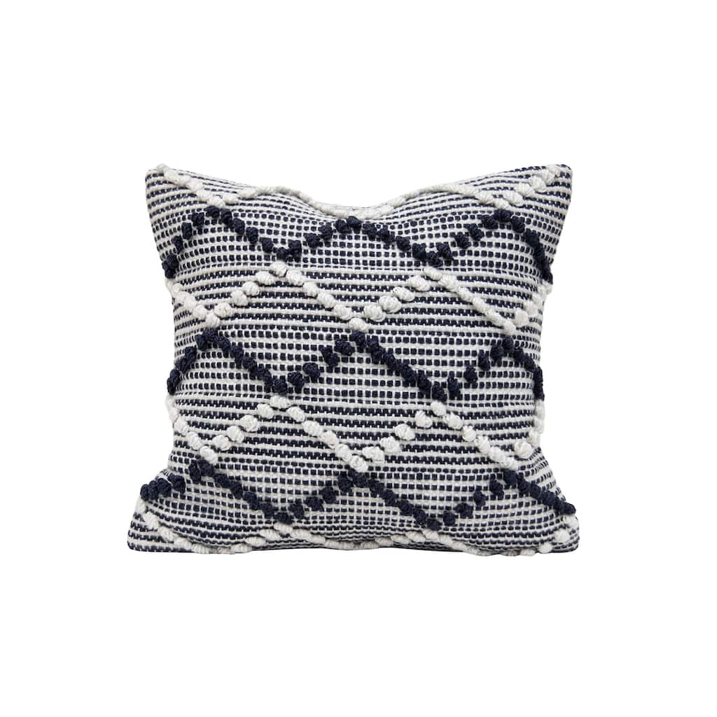 Foreside Home & Garden Blue & White 18x18" Pillow w/Poly Fill - 18X18