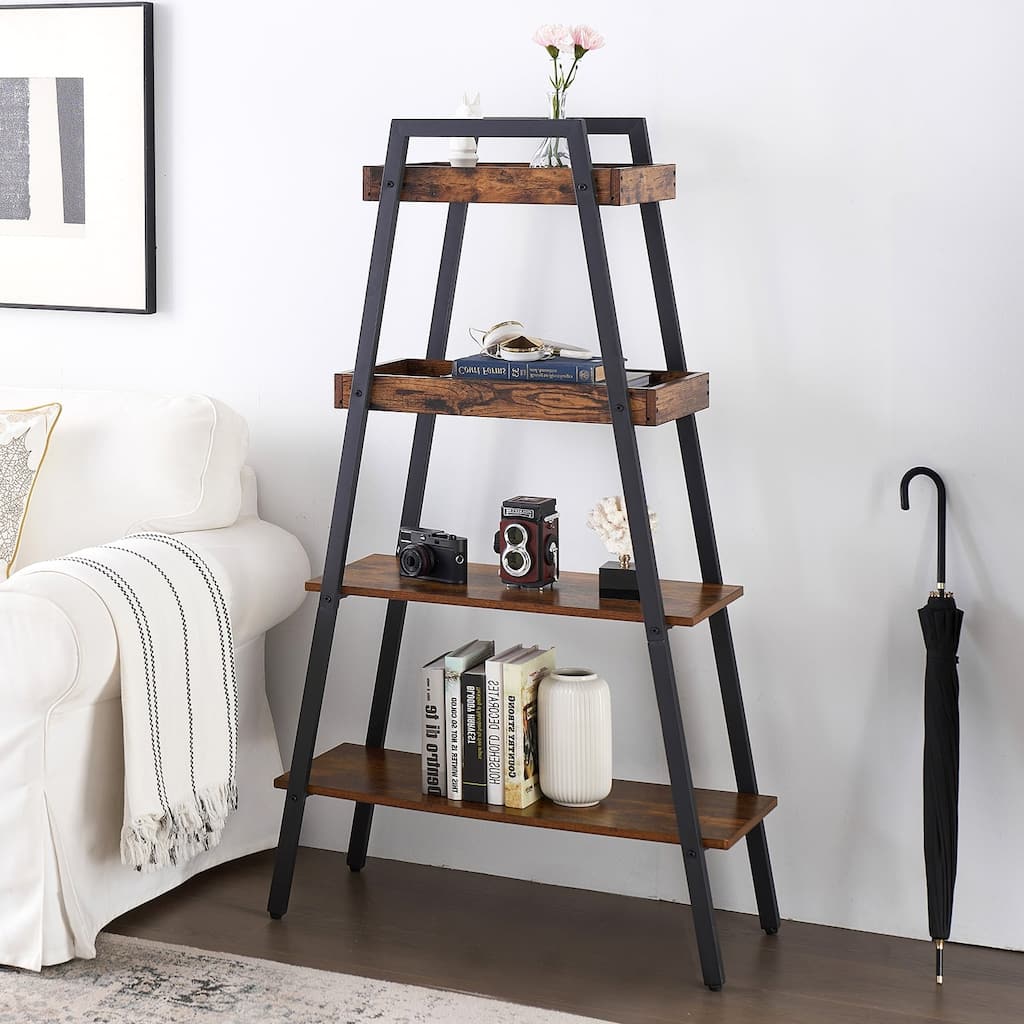 Javlergo 4-tier Ladder Shelf Bookshelves Plant Display Shelves