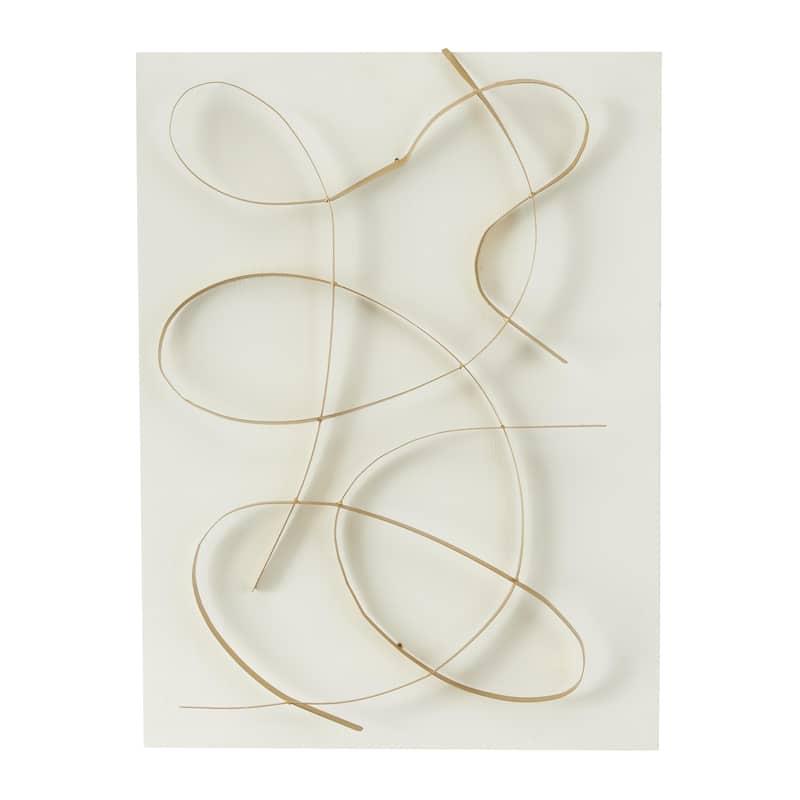 Metal Abstract Overlapping Lines Home Wall Decor with White or Black Backing - White or Black - CosmoLiving by Cosmopolitan - White
