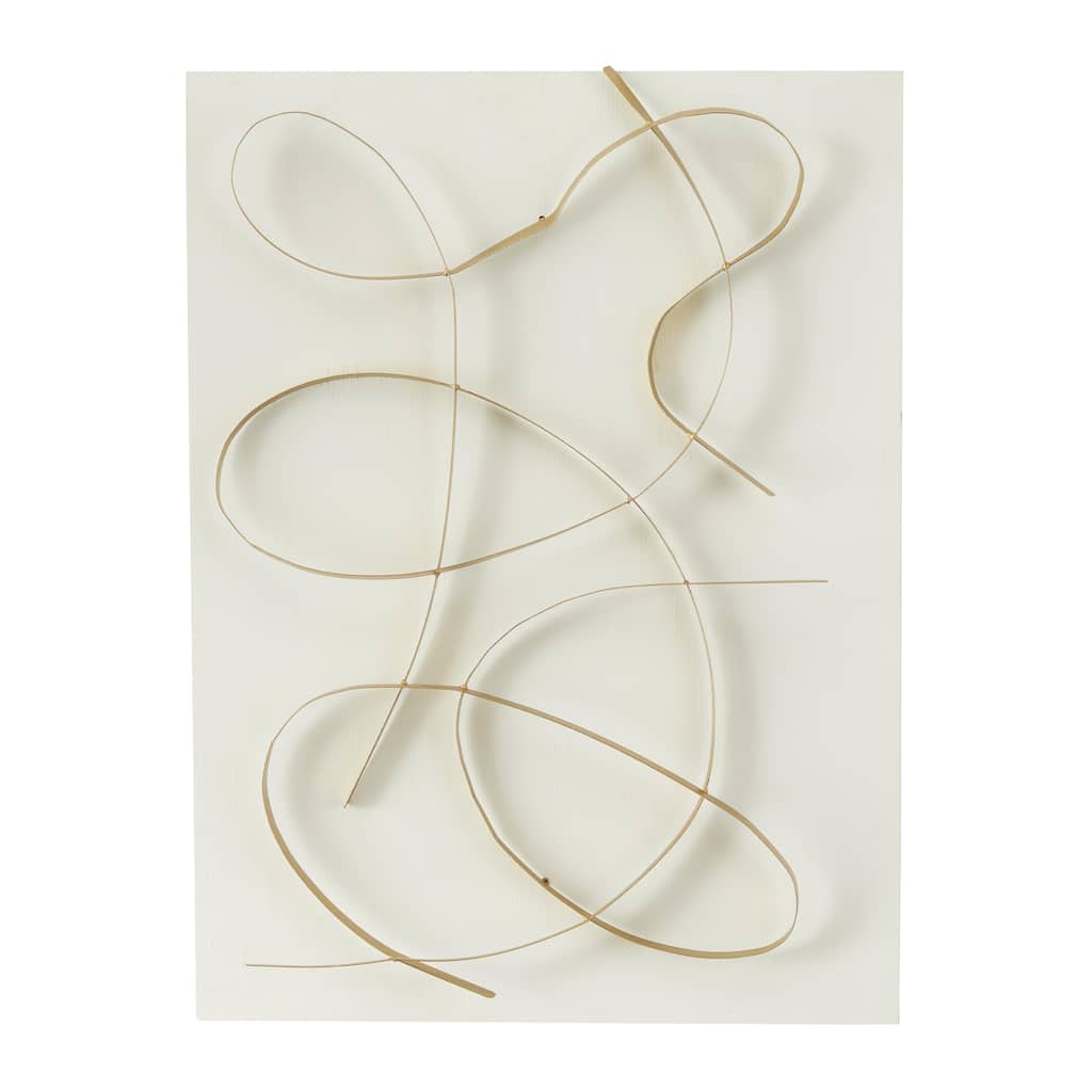 Metal Abstract Overlapping Lines Home Wall Decor with White or Black Backing - White or Black - CosmoLiving by Cosmopolitan