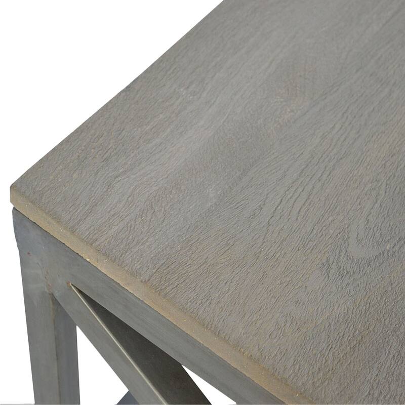 Artisan Furniture Solid Wood Industrial Cross Metal Coffee Table