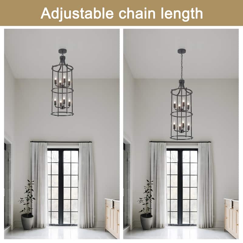 Starsky 8 Light Kitchen Hall Foyer Round Caged Chandelier