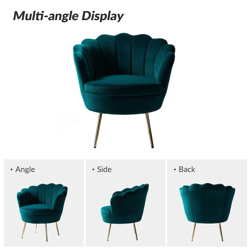 Xabier Cute Modern Upholstered Barrel Chair Accent Chair with Tufted Back Set of 2 by HULALA HOME