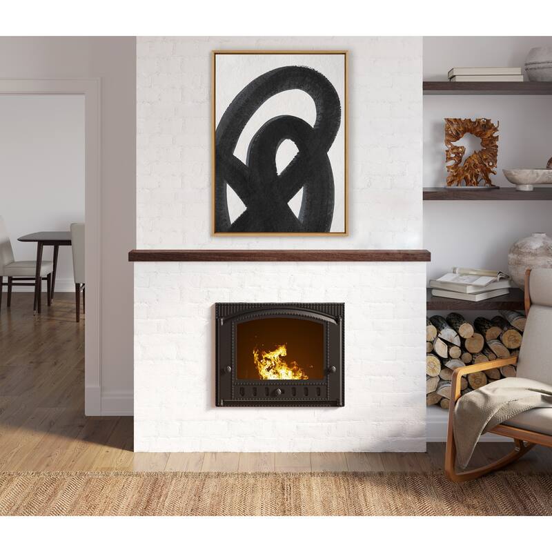 Kate and Laurel Sylvie Japandi 12 Black Framed Canvas by Rocket Jack