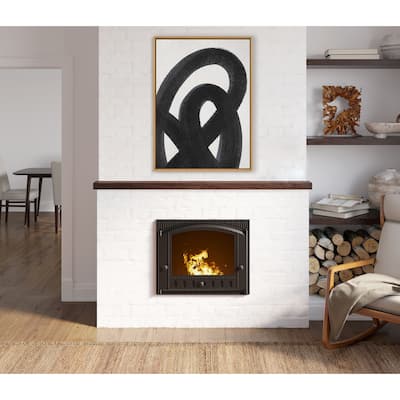 Kate and Laurel Sylvie Japandi 12 Black Framed Canvas by Rocket Jack