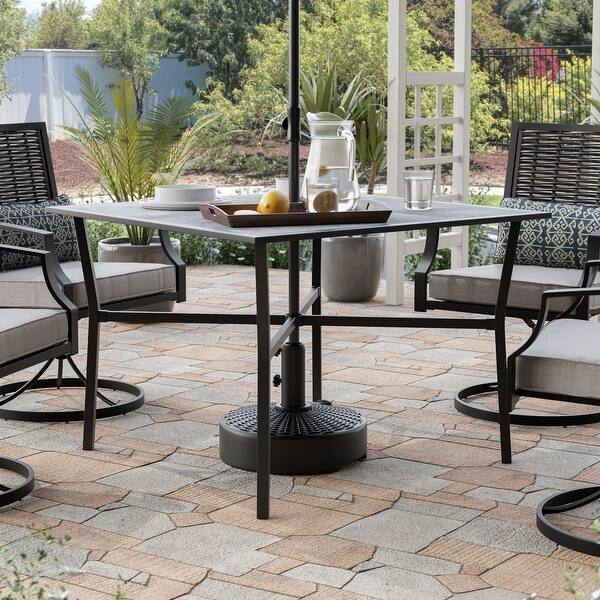 ceramic patio table with umbrella hole Sintra Grey Ceramic 40