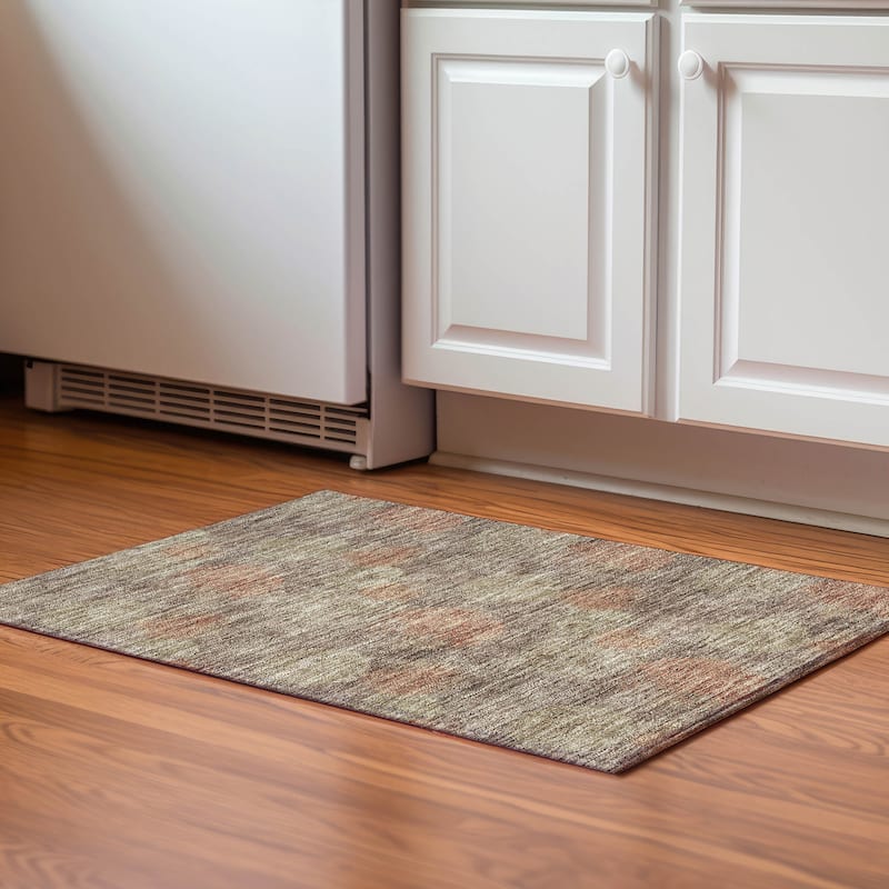 Premium Washable Super Soft Modern Sphere Mayfield Rug - Brown - 1'8" x 2'6"