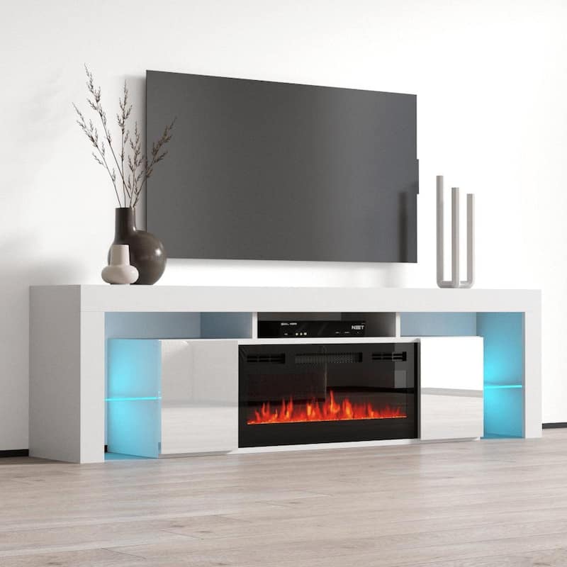 Soleo BL-EF Electric Fireplace 79" TV Stand