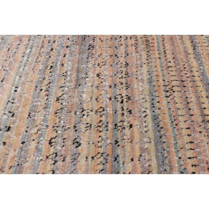 ECARPETGALLERY Hand-knotted Silk Shadow Multi Color Viscose, Wool Rug - 5' 11" x 9'