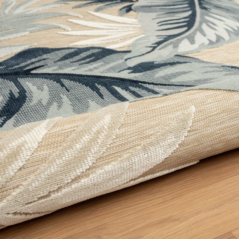 Sevita Botanical Textured Contemporary Indoor/Outdoor Area Rug