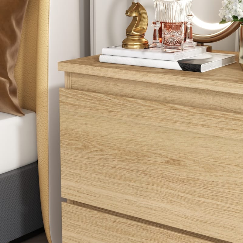 Premium 2-Drawer Nightstand 3 Colors Bedside Table by Kerrogee End Table