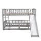 preview thumbnail 39 of 39, Twin Over Twin Low Bunk Bed with Fence and Ladder for Toddler Kids Teens