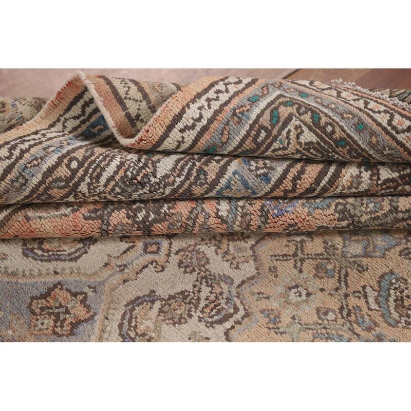 Traditional Hamedan Persian Vintage Rug Hand-Knotted Wool Carpet - 6'7"x 10'0"