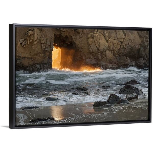 Shop Pfeiffer Beach In Big Sur California Black Float Frame Canvas Art Overstock 25526647