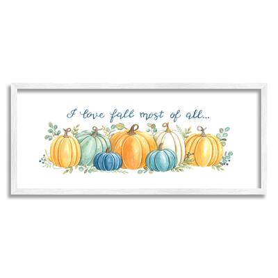 Stupell Love Fall Most Of All Assorted Harvest Pumpkins Framed Wall Art - Blue