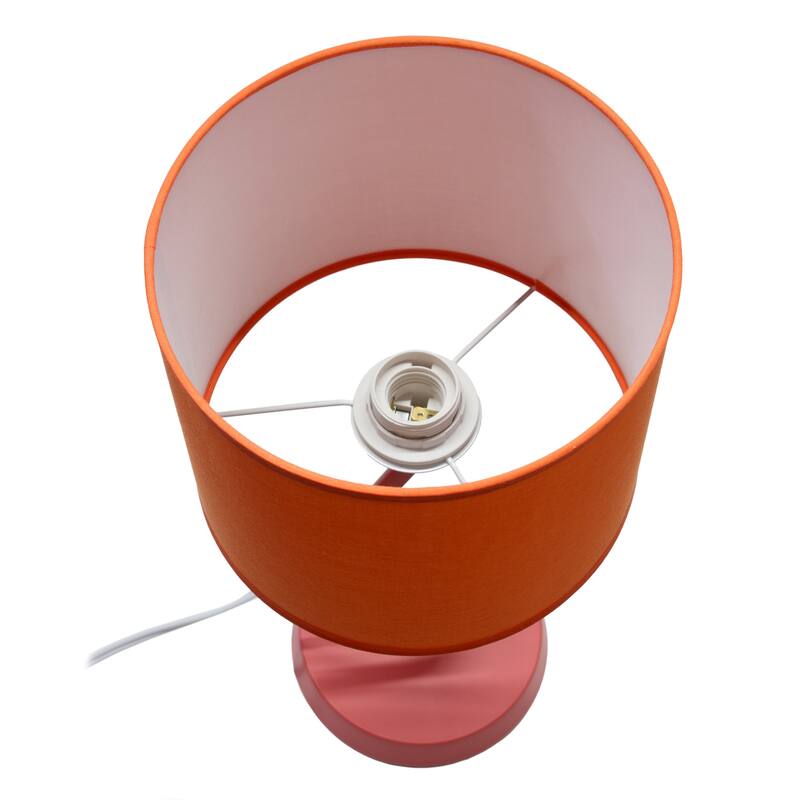 Abstract Angular Table Lamp with Drum Shade - 17" - Orange