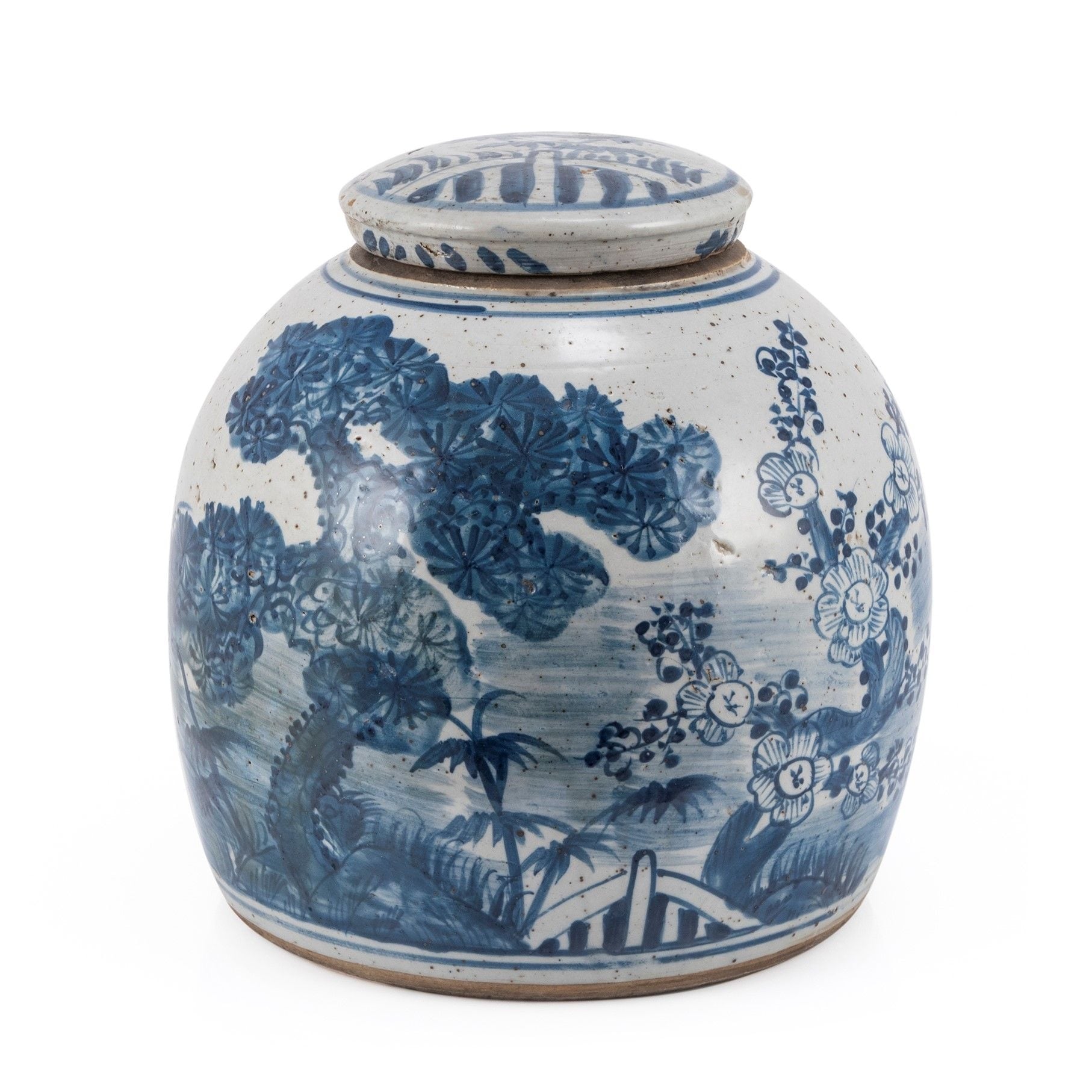 Vintage Ming Jar Pine Motif - Large