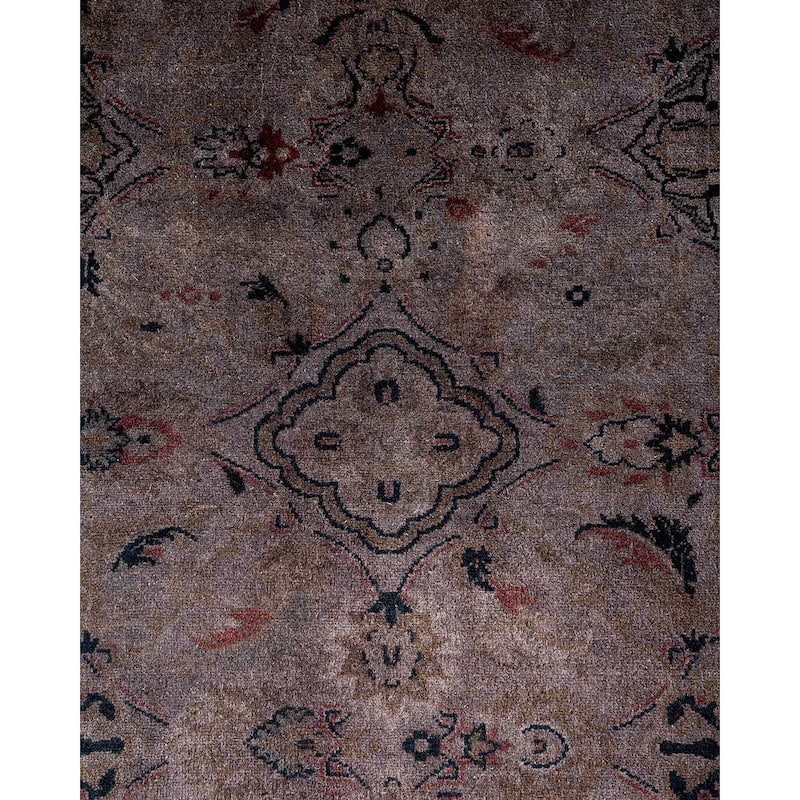 Overton Hand Knotted Wool Vintage Inspired Modern Contemporary Overdyed Gray Area Rug - 4' 4" x 6' 1"