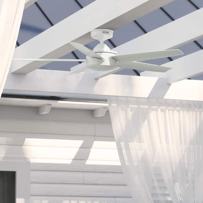 Hunter 52" Shorebreak WeatherMax Indoor / Outdoor Ceiling Fan w/ Wall Control - Extreme Weather, Salt & Corrosion-Resistant - Fresh White