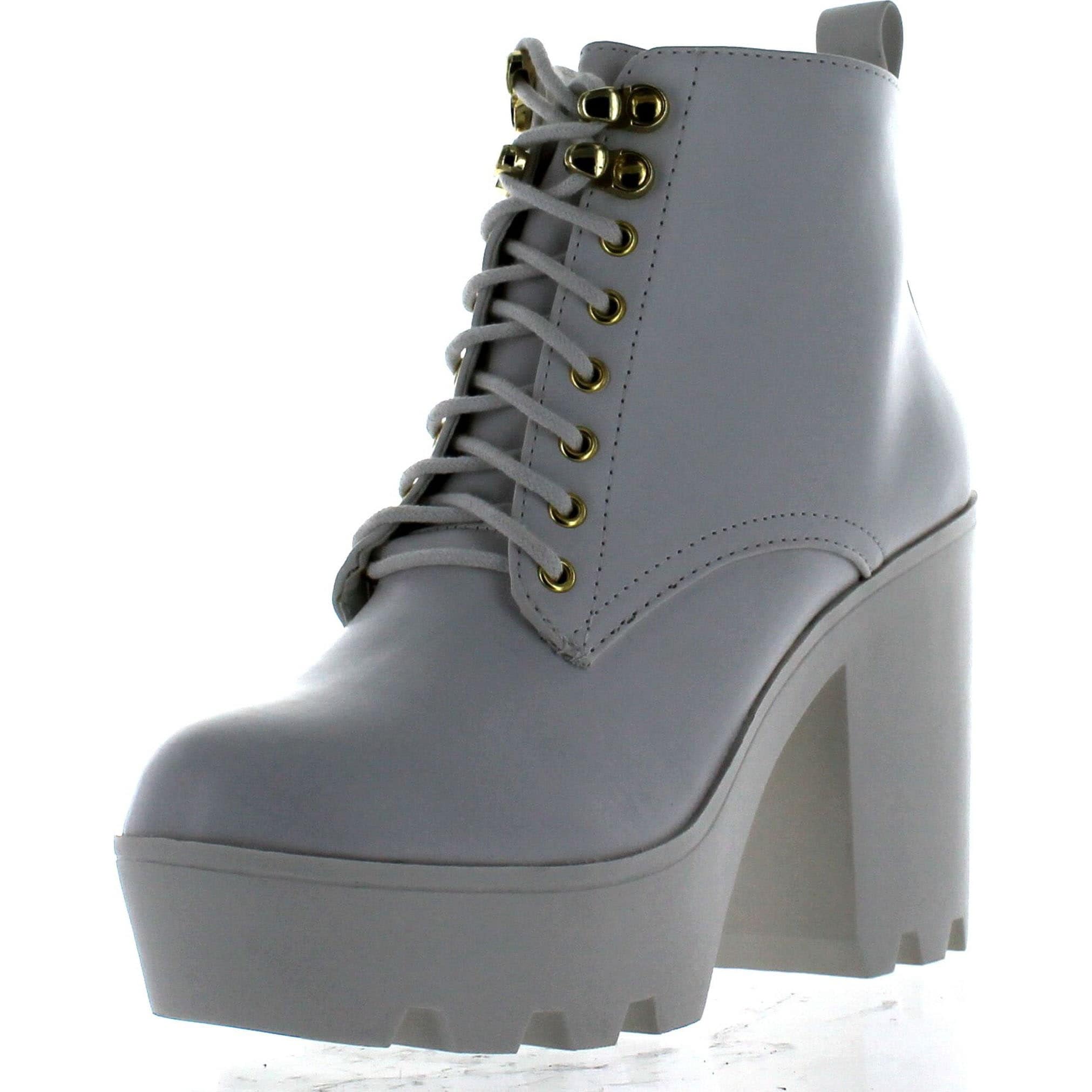 lace up ankle boots chunky heel