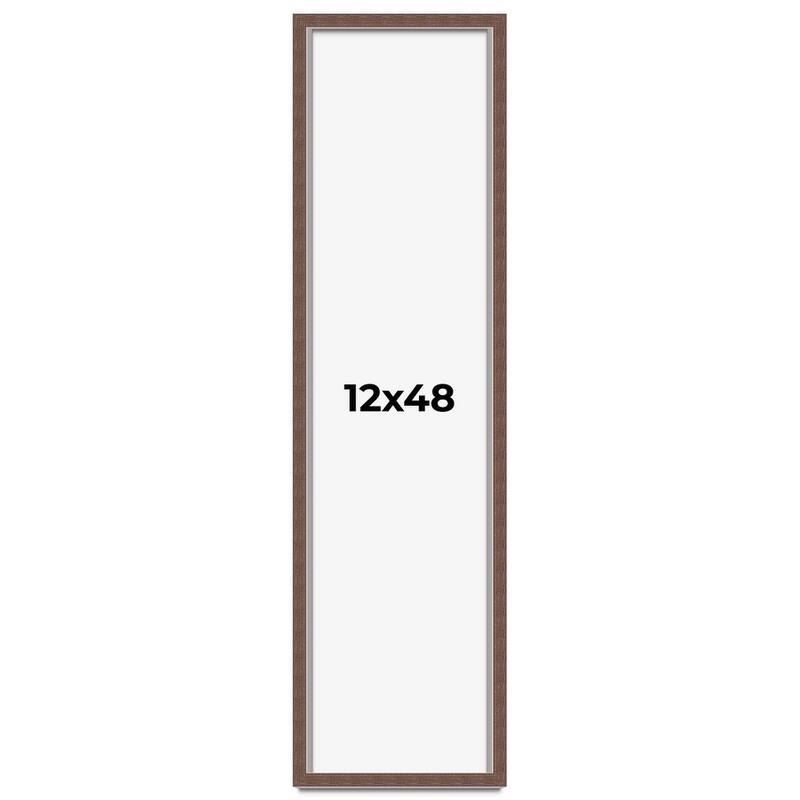 12x48 Shadow Box Frame Brown | 1.125 inches Deep Real Wood Rustic