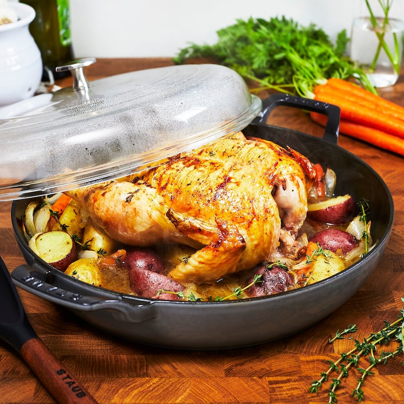 STAUB Cast Iron 3.5-qt Braiser with Glass Lid