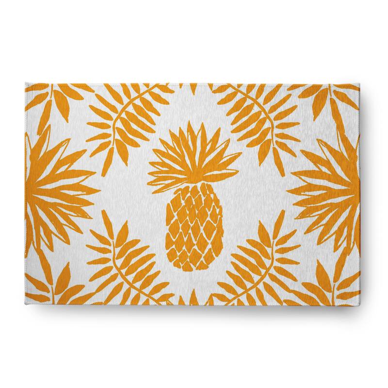 Pineapple Leaves Spring Chenille Rug - 4' x 6' - Mango