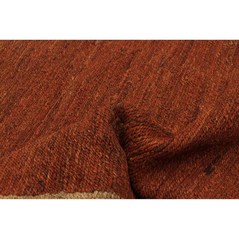 ECARPETGALLERY Flat-Weave Natural Copper Wool Tapestry Kilim - 4'11 x 6'3