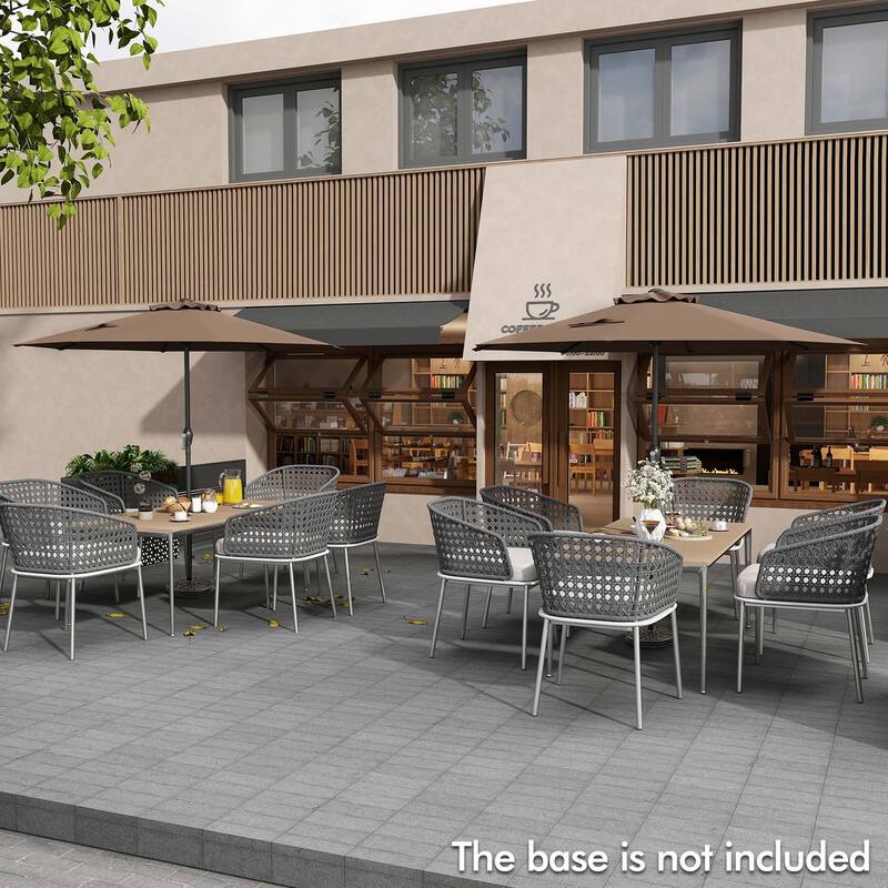 Gymax Outdoor Patio Umbrella Modern Table Umbrella w/8 Heavy Duty Ribs