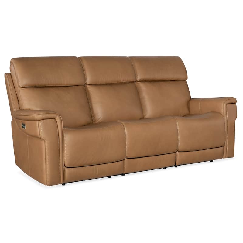 Hooker Furniture SS608-LYRA-POWER-SOFA Lyra 90" Wide Leather Power - Sahara Sandalwood