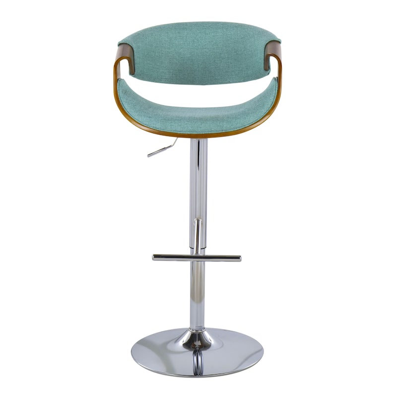 Carson Carrington Sauda Adjustable Bar Stool with Straight T Footrest (Set of 2) - Teal
