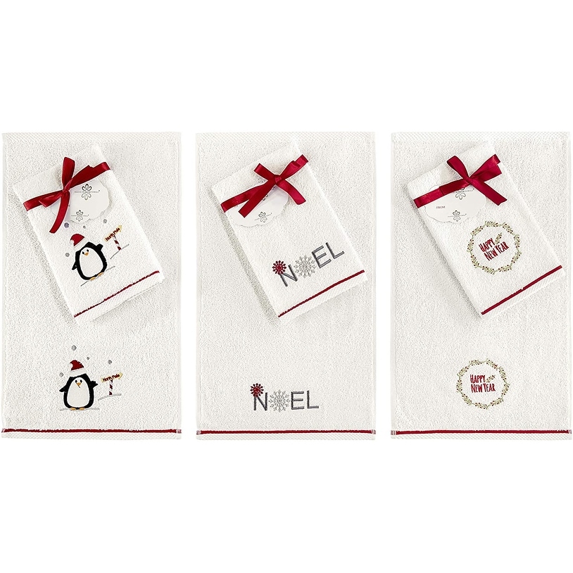 Embroidered Winter Christmas Towels oh What Fun Bath Towels. 100% Plush  Cotton Hand or Fingertip Towel 
