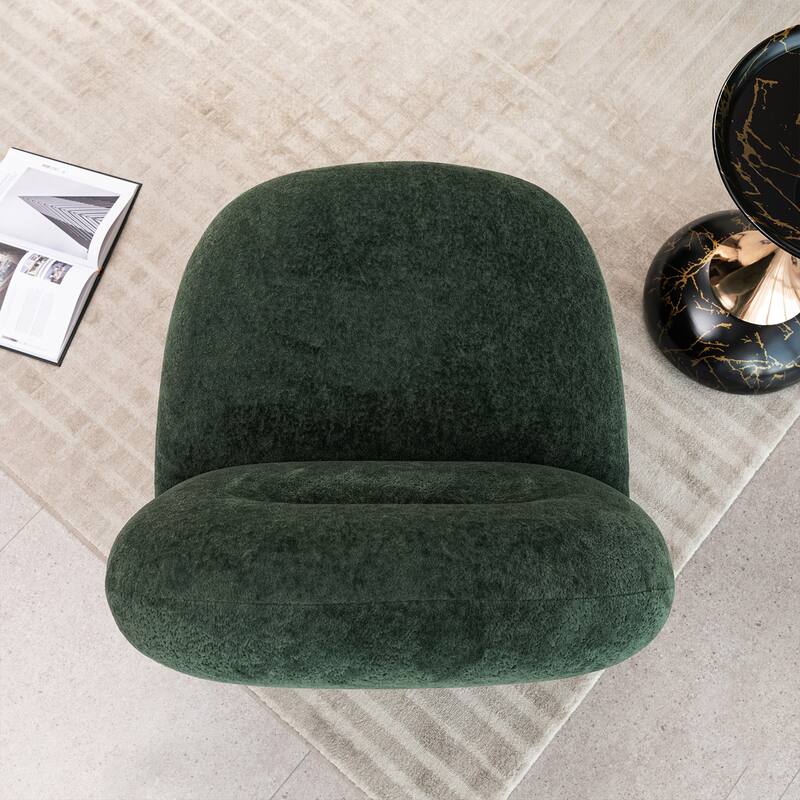 2-Piece Swivel Accent Chair Lounge Chair, Ice Flower Velvet Sofa Chair, Single Cloud Chair Armless Cozy Chair