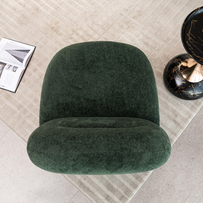 Velvet Swivel Accent Chair with Wood Frame
