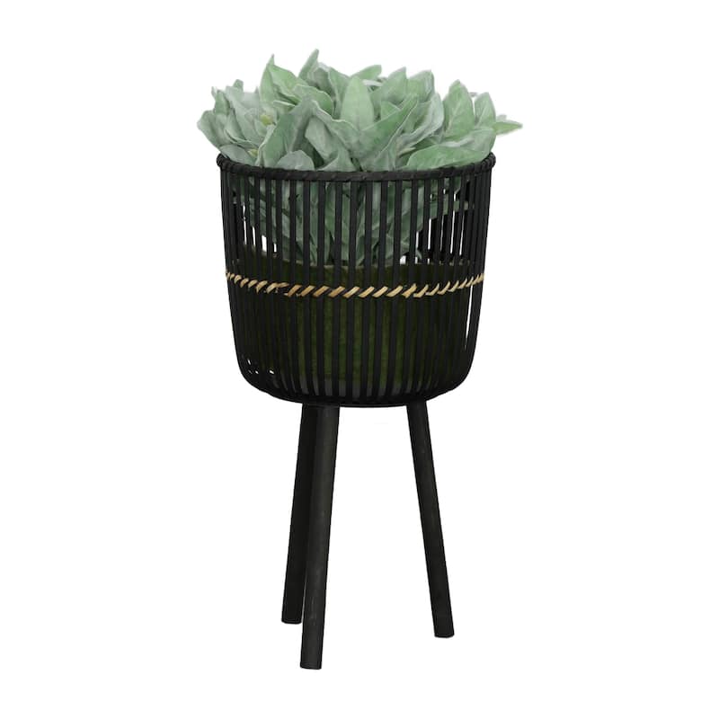 S/3 Bamboo Footed Planters 11/13/15"