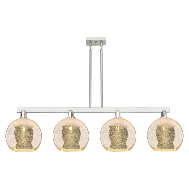 Innovations Lighting Endless Possibilities Arcadia - Athens - 4 Light 53" Stem Hung Island Light - Mercury/Brushed Satin Nickel