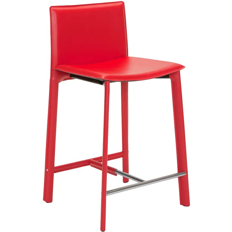 SAFAVIEH Jacquelyn 25-inch Faux Leather Counter Stool (Set of 2) - 18.7" W x 19.7" L x 34.2" H - 19Wx20Dx34H