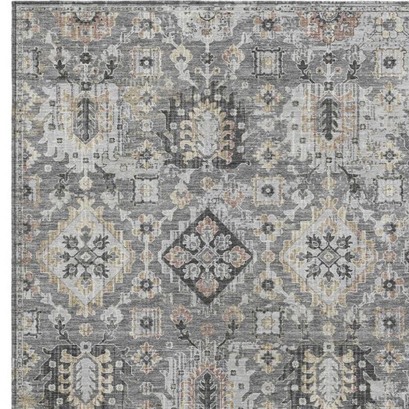 HomeRoots Floral Medallion Traditional Rectangle Outdoor Rug