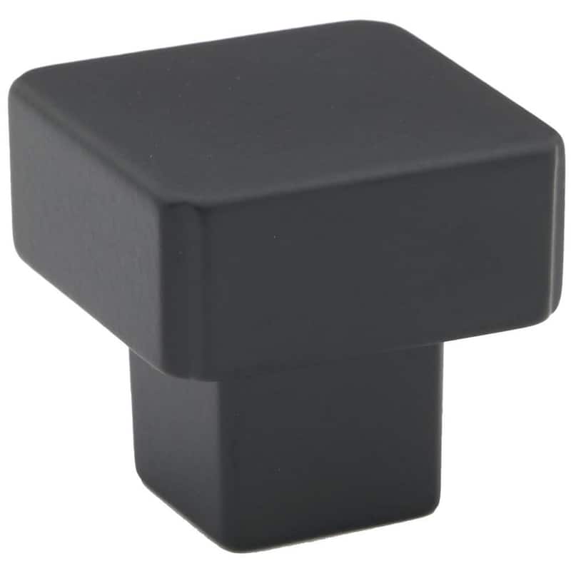 Alno A2855 Quadrato 1-1/4" Smooth Square Cabinet Knob / Drawer Knob - - Matte Black