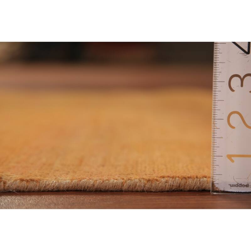 Orange Gabbeh Oriental Rug Hand-Knotted Wool Carpet - 3'0" x 3'10"