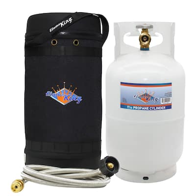 Flame King Gas Hauler Pro Kit Insulated Protective Carry Case 10LB Propane Tank & 5-FT Adapter Hose