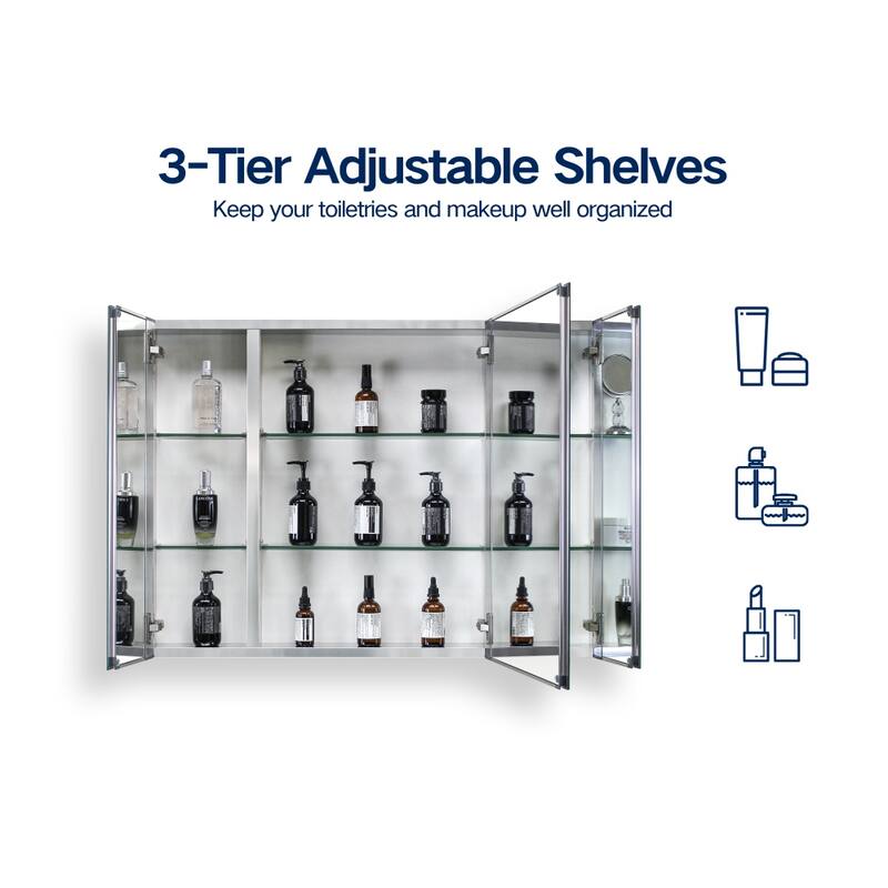 36'' x 26'' Recessed or Surface Mount Medicine Cabinet with Mirror
