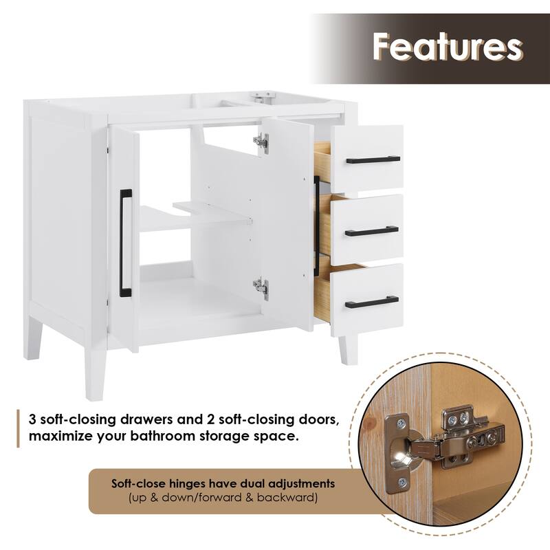 Altair Laurel Bath Vanity with Calacatta White Quartz Stone Countertop without Mirror