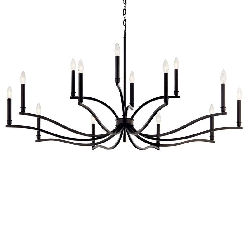 Kichler 52698 Malene 14 Light 53" Wide Taper Candle Style Chandelier - Black