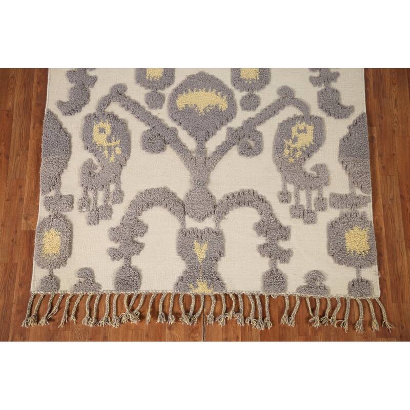 Moroccan Oriental Area Rug Hand-Knotted Wool Carpet - 5'2"x 7'11"