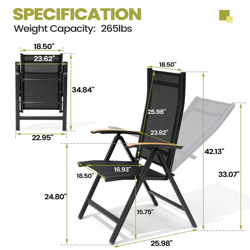 Outdoor 7/9-Piece Patio Dining Set Aluminum Dining Table and Folding Chairs