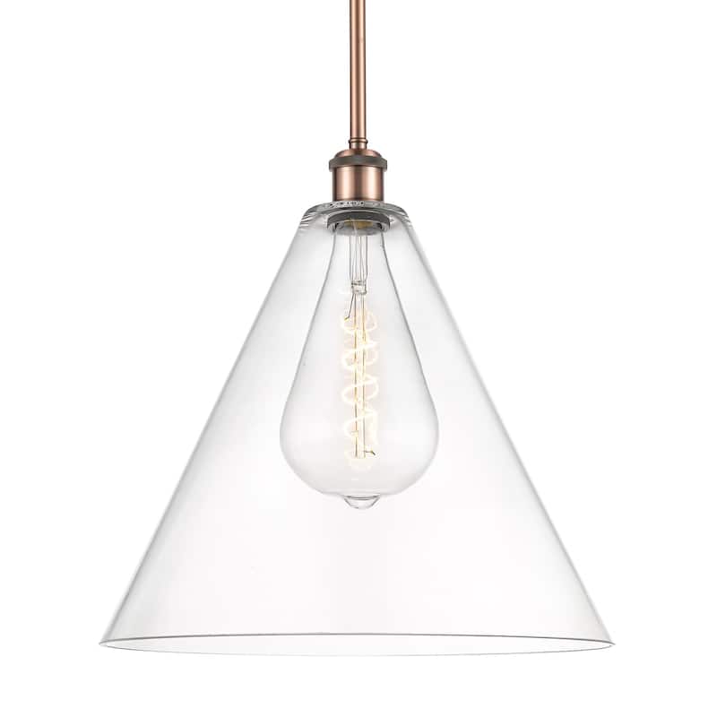 Innovations Lighting 516-1S-17-16 Berkshire Pendant Berkshire 16" Wide - Antique Copper / Clear