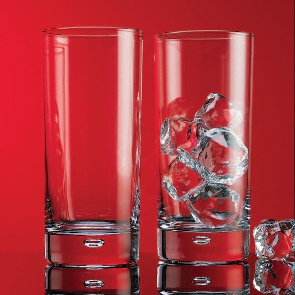Bubble Highball Glasses - 17 Ounces - Set of 8 - Home Essentials Red Series
